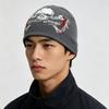 Autumn and Winter Dark Wind Skull Flame Jacquard Knitted Hat Men and Women Warm Personality Retro Street Pullover Hat