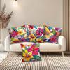 4-piece Tropical Floral Leaf and Hibiscus Pattern Pillowcase Set, Suitable for Sofa, Living Room, Bedroom, Insert Not Included