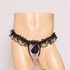 Sheer Mesh Elephant Nose Lingerie Sissy Pouch Panties Sexy Crossdressers Underwear Satin Mini T-Back Thong G-String Underpants