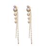 Korean Pearl & Diamond Tassel Earrings - Elegant, Chic Ear Jewelry for Women