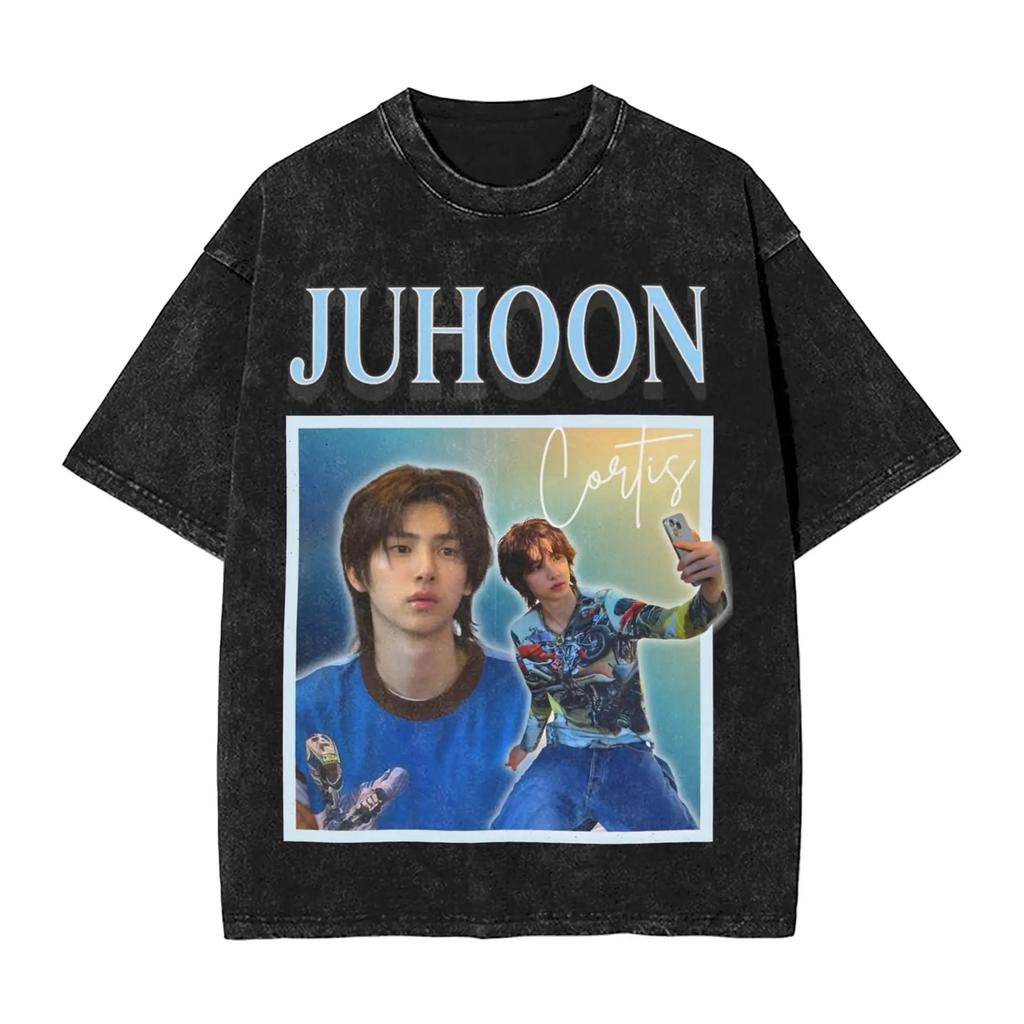 2026 Kpop Boy Group Cortis James Washed T Shirts Streetwear Vintage T-Shirts Tee Shirt Men Women Cotton Harajuku Graphic Printed