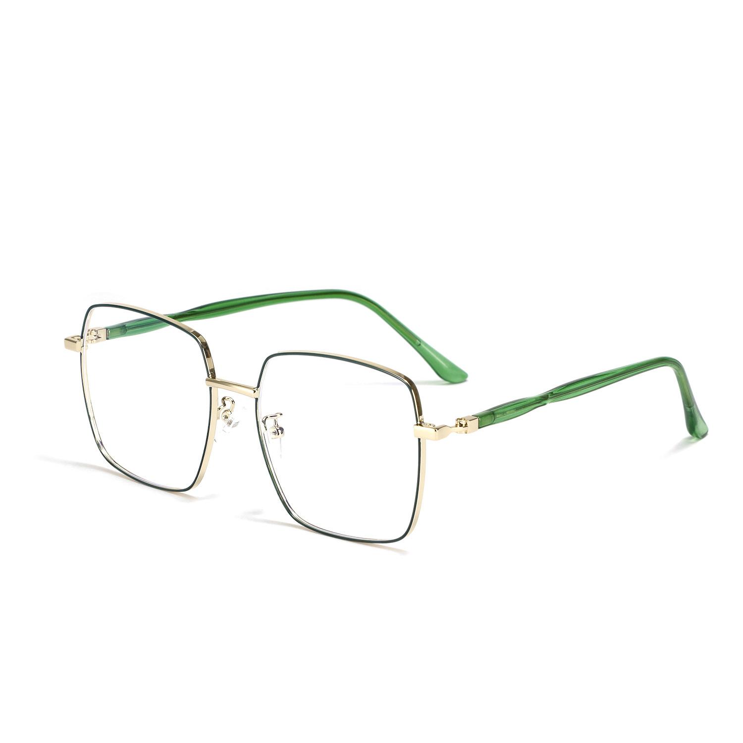 

Большие очки в оправе мужские металлические квадратные оправы простое зеркало большое плоское зеркало для женщин зелёный