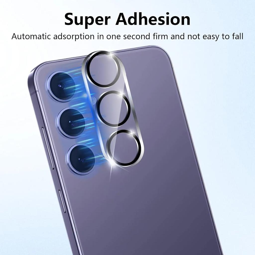 For Samsung Galaxy S24+ Camera Lens Protector Black Ring Silk Printing Tempered Glass Acrylic Lens Film