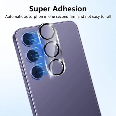 Für Samsung Galaxy S24+ Kameraschutzring Schwarz Siebdruck Gehärtetes Glas Acryl-Linsenfolie