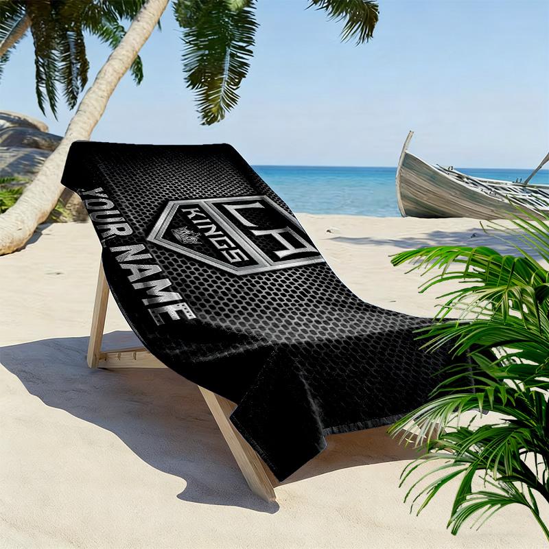 Los Angeles Kings Druck Strandtuch, Großes Weiches Schnelltrocknendes Handtuch für Strand Camping Schwimmen