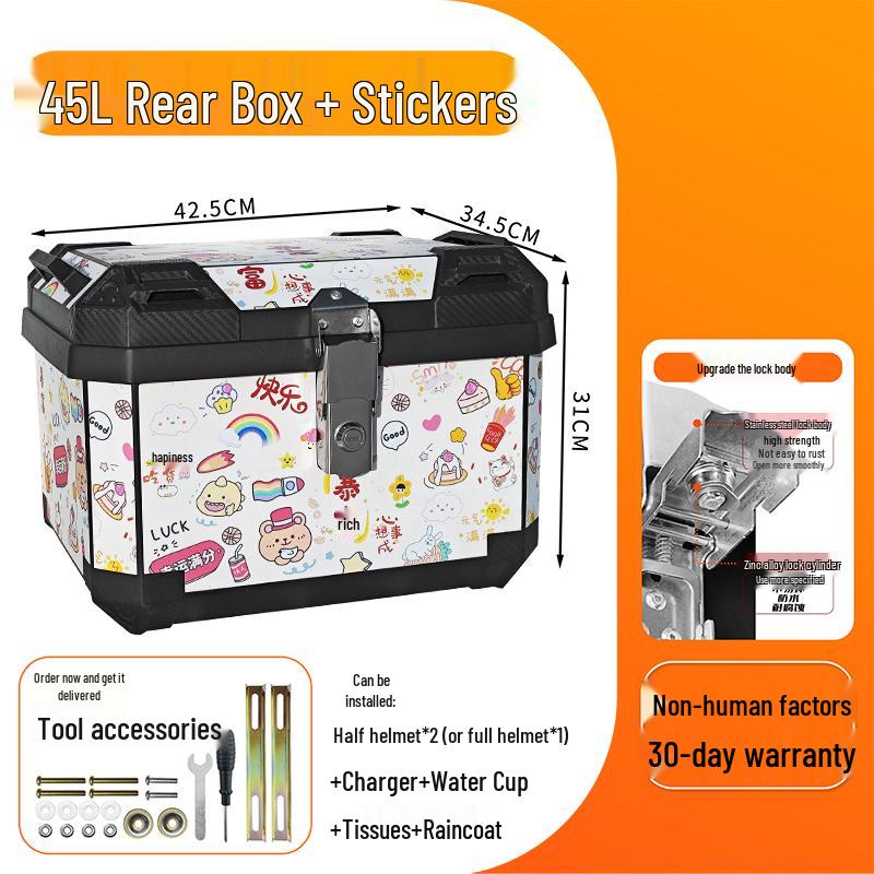 Large Capacity Alloy Trunk for Yadea, Aima, TaiLing, Ninebot, and Limi Electric Scooters