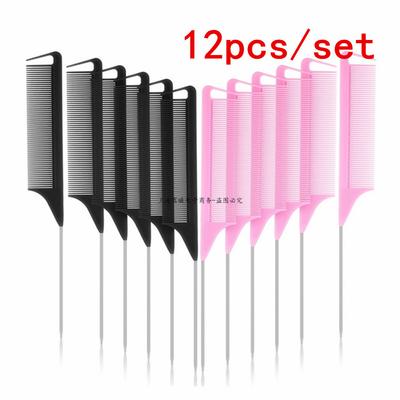 12 Pieces Parting Comb for Braids, Teasing Combs with Stainless Steel Pintail for Hair Styling Hairdressing Color for Choose