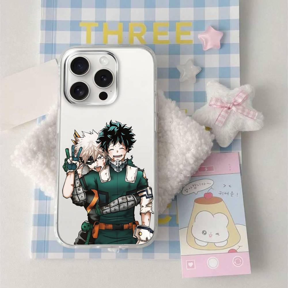 

Phone Case Amine M-My Hero Academias For iPhone 17 16e 16 15 14 13 12 11 Mini Air Pro Max X 7 8 Plus Transparent Soft Back Cover iPhone 16