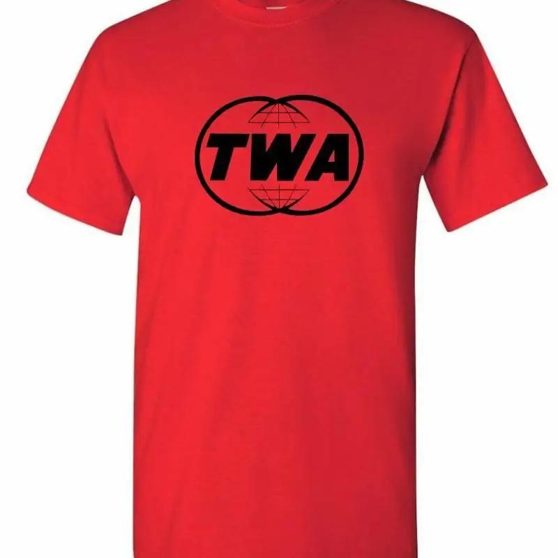 TWA Trans World Airlines Schwarzes Retro-Logo T-Shirt US-Reise Rot