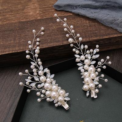 Hair Side Clips for Women Girls Fairy Pearls Leaf Hair Pins and Clips Bride Wedding Hair Jewelry Accessories Decor Headwear 2026