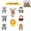 Jungle Animal Hand Puppets Lion Tiger Deer Monkey Plush Toys For Kids