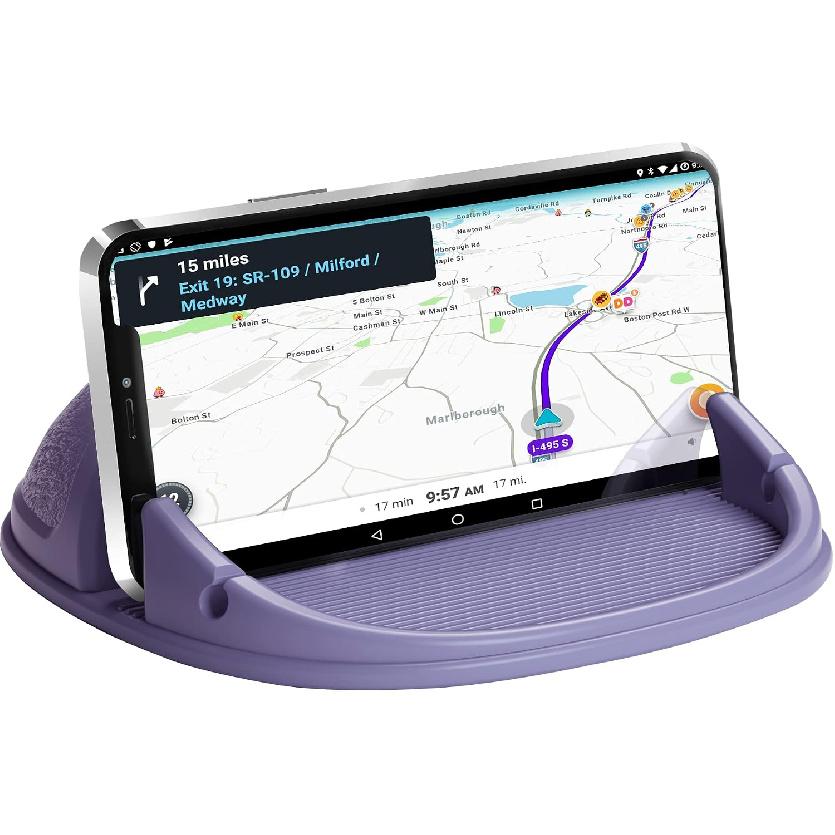 Loncaster Car Phone Holder, Car Phone Mount Silicone Car Pad Mat for Various Dashboards, Slip Free Desk Phone Stand Compatible with iPhone, Samsung,