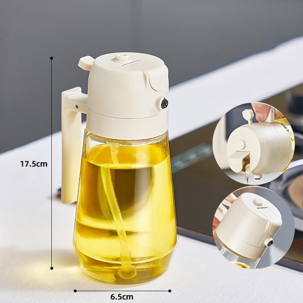 2 In 1 Oil Spray Bottle Kitchen Olive Oil Dispenser Leakproof High Capacity Oil Sprayer For Cooking Salad Barbecue BBQ Baking