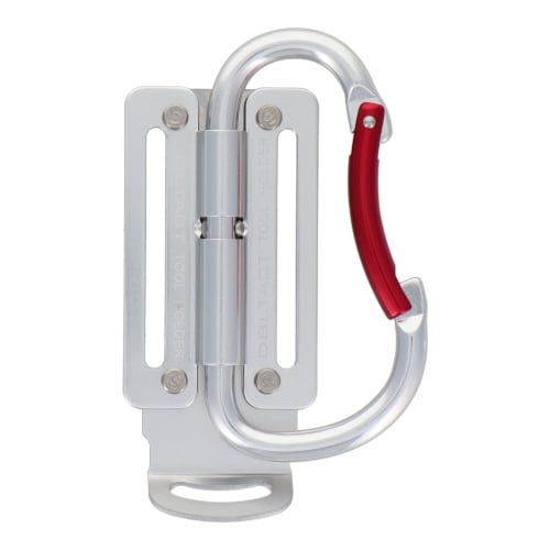 Sankyo Corporation DBLTACT Adjustable Carabiner Tool Holder (Curved Gate, Lightweight Aluminum, Silver, DT-ATM-S)