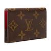 Louis Vuitton Schlankes Zweifarbiges Design Glänzender Druckknopf Beschichtetes Canvas Kartenhalter Unisex Kartenhalter Braun M26901
