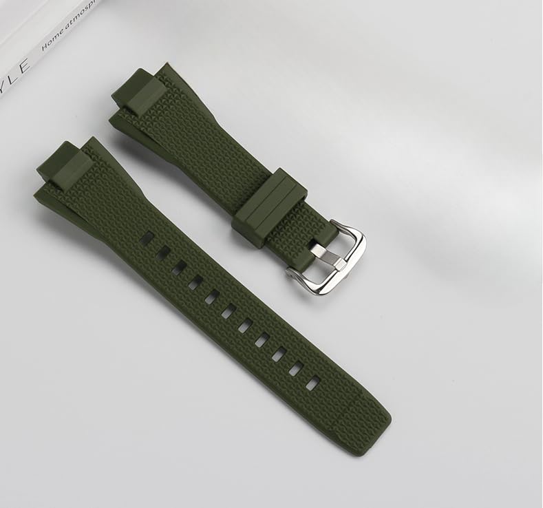 Steel Heart Waterproof Silicone Rubber Watch Strap Accessory Silver [Zealbeaty] GST-B400 (Green Buckle)