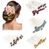 20PCS Jewelry Wedding Engagement Hair Clips Flower Hairpins Rhinestone Crystal