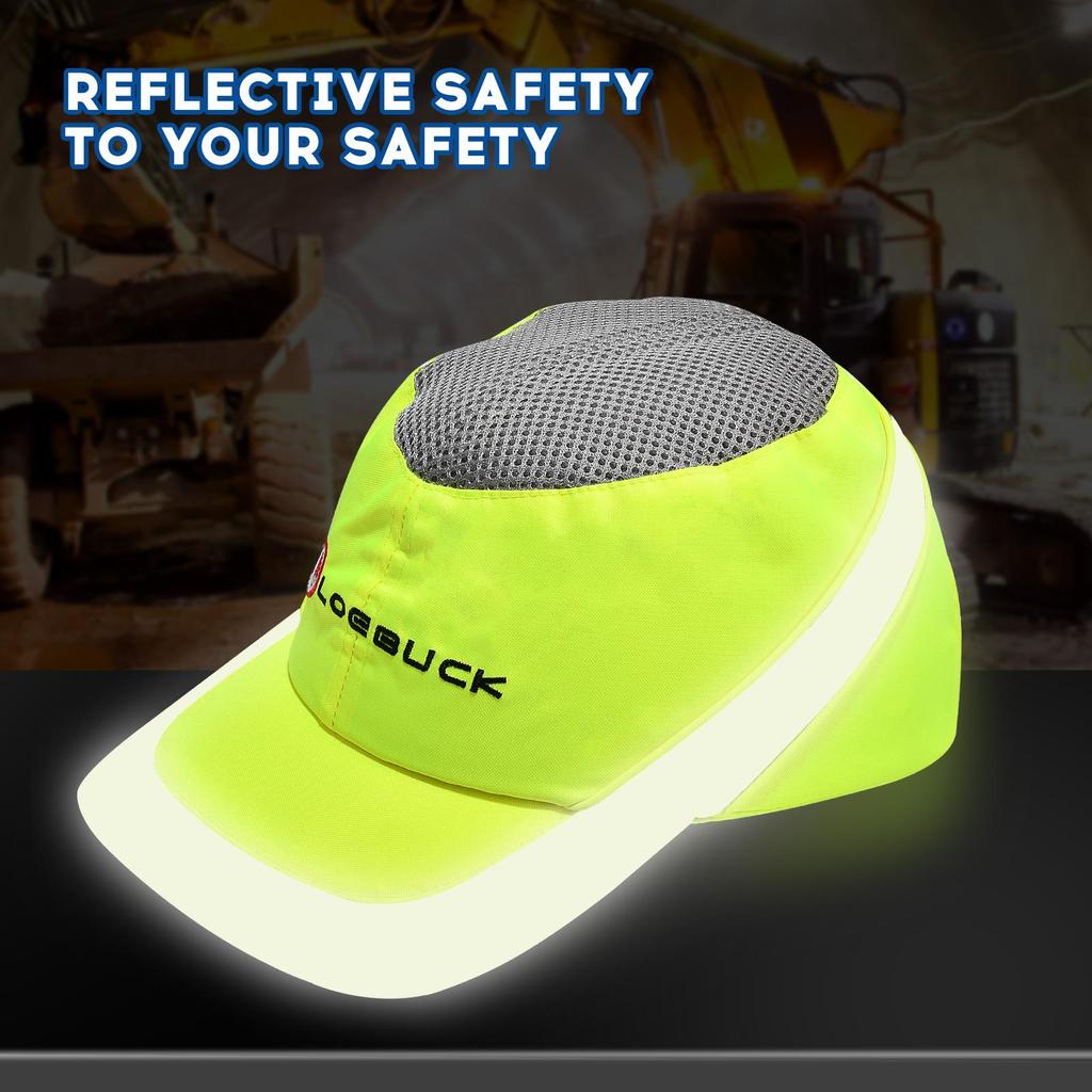 LOEBUCK Cască de siguranță pentru baseball Cască de protecție cu strat dublu de spumă cu carcasă ABS Cască de protecție pentru cap Vizibilitate ridicată reflectorizantă cască de lucru