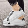 8092 Men'S Shoes Board Shoes Little White Shoes Flat-Soled Leather First-Layer Cowhide Surface Color Matching Contrasting Color Shoes Casual Shoes
