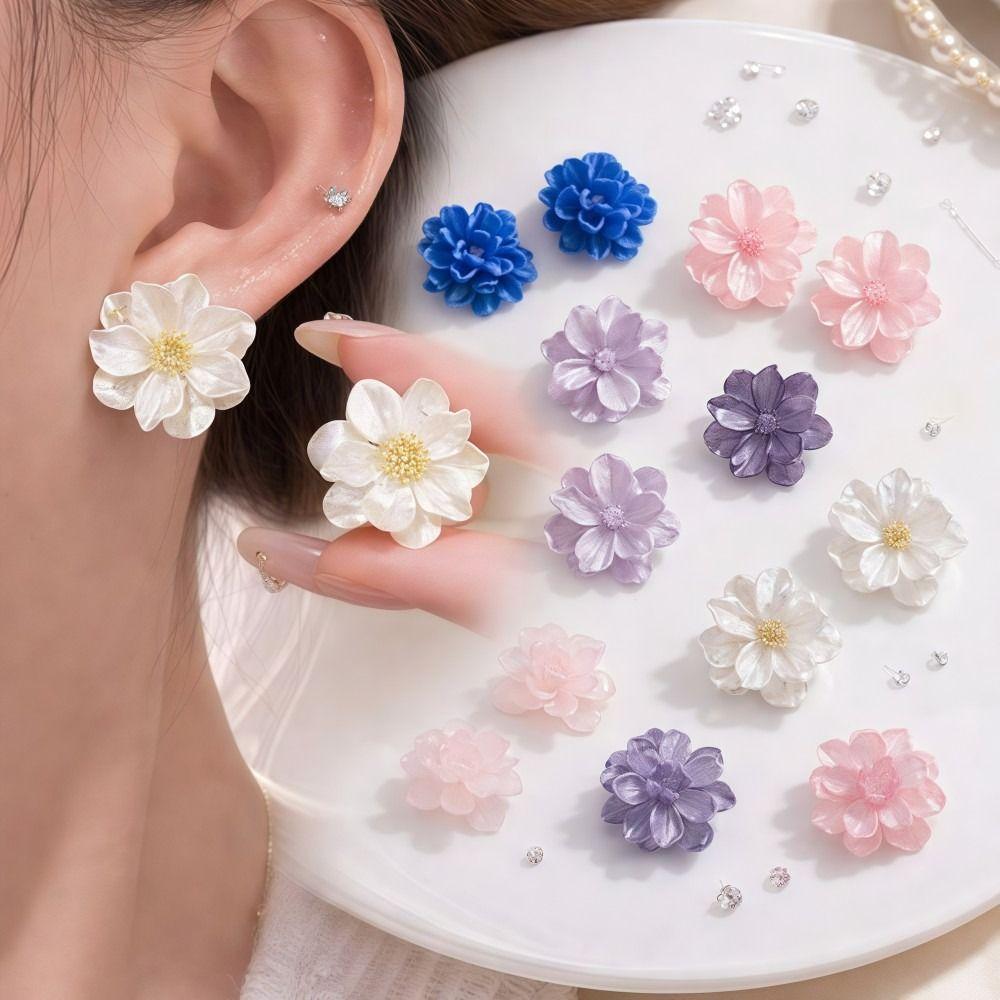 Luxury Camellia Earrings Exquisite Petals Earrings Fashion Flower Earrings  For Women Girls