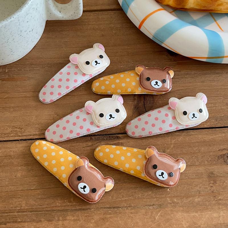 2 stk Kawaii Rilakkuma Pannelugg Sideklemme Tegneserie Søt Bølgeprikk Bb Hårspenne Søt Allsidig Hårnål Hårpynt Bursdagsgave