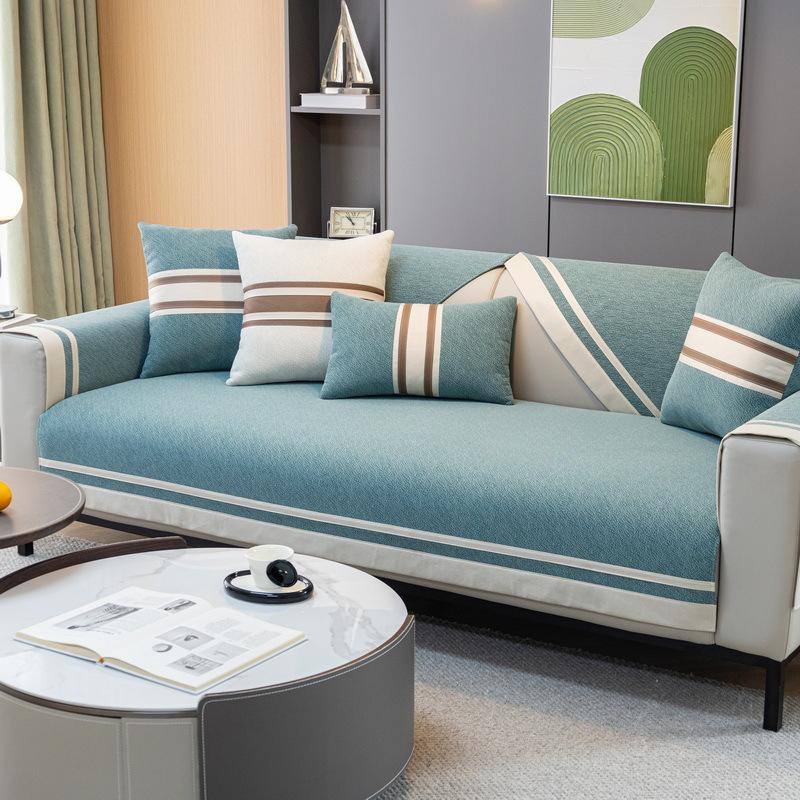 Chenille Sofa Cushion Four Seasons Universal Non-Slip Seat Cushions Green Simple Sofa Cover Cloth Cover Cover