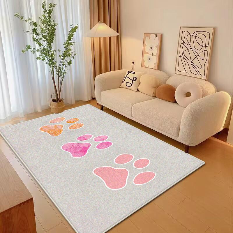 Stile Semplice Carino Disegno Animato Tappeto per Soggiorno Antiscivolo Impronte di Animali Morbido Tappeto per Camera da Letto Soffice Tappetino per Tavolo Divano Lavabile