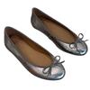 French ballet 2025 autumn new ladyshoes flat bottom light mouth silver grandma shoes beautiful temperament small single shoes