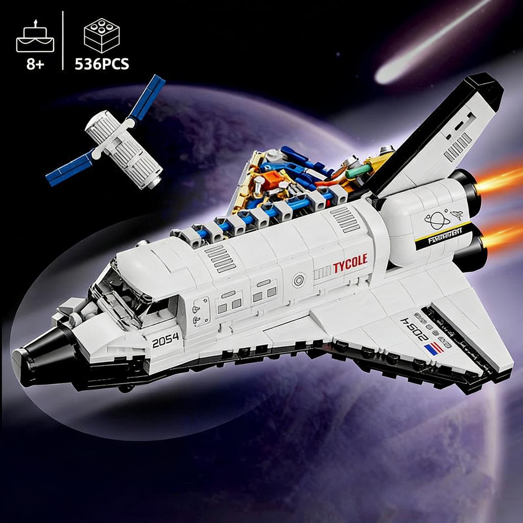 536Pcs Space Shuttle Construction Blocks Spaceship Assembling Fit Diy Blocks Spacecraft Model Children'S Birthday Present