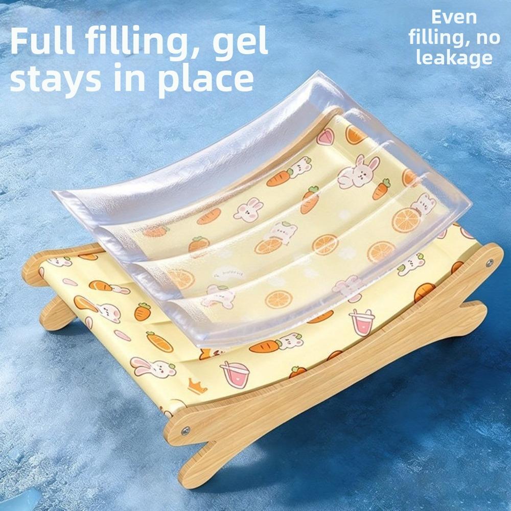 Elevated Design Pet Cooling Mat Wooden Frame Cat Ice Bed Pet Bed Pet Lounger Indoor Use