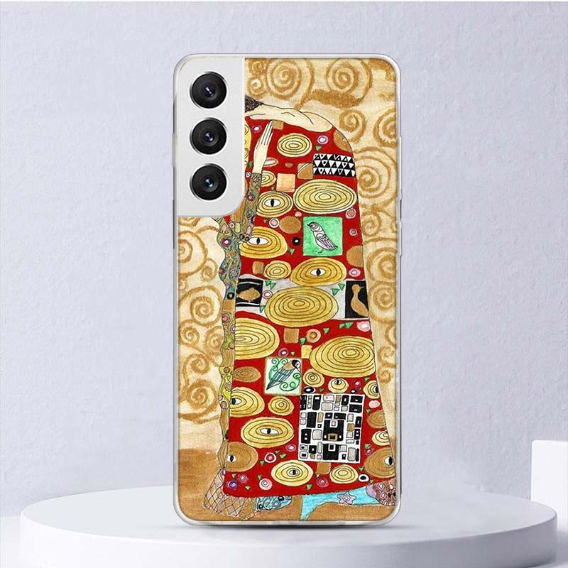 Custodia Morbida Design Il Bacio di Gustav Klimt Per Samsung Galaxy S22 S21 Ultra S20 FE S10 Plus Copertura Telefono S9 S8 + S10E S7 Edge S6 Funda