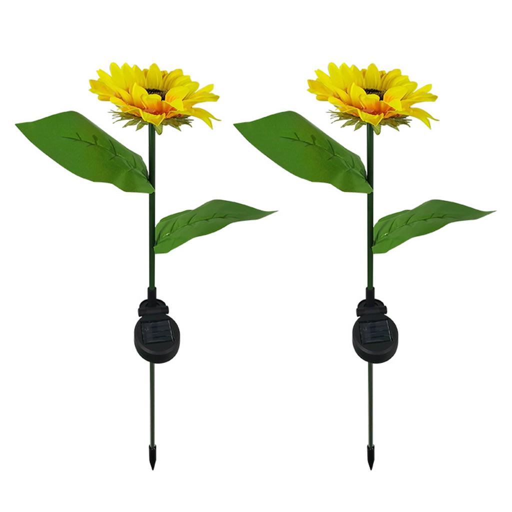 2 Piece Simulation Sunflower Lawn Plug In Light Led Solar Outdoor Waterproof Light Garden Outdoor Decoration Accessories жёлтый