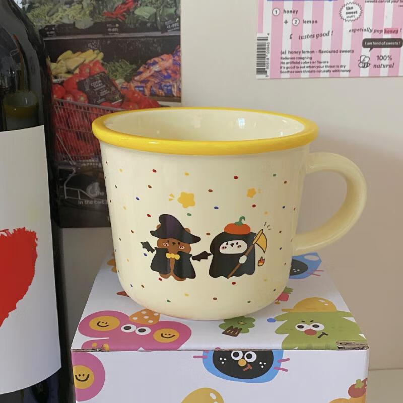 Korean Retro Cartoon Ceramic Couple Mugs - Ghost (Set of 2)