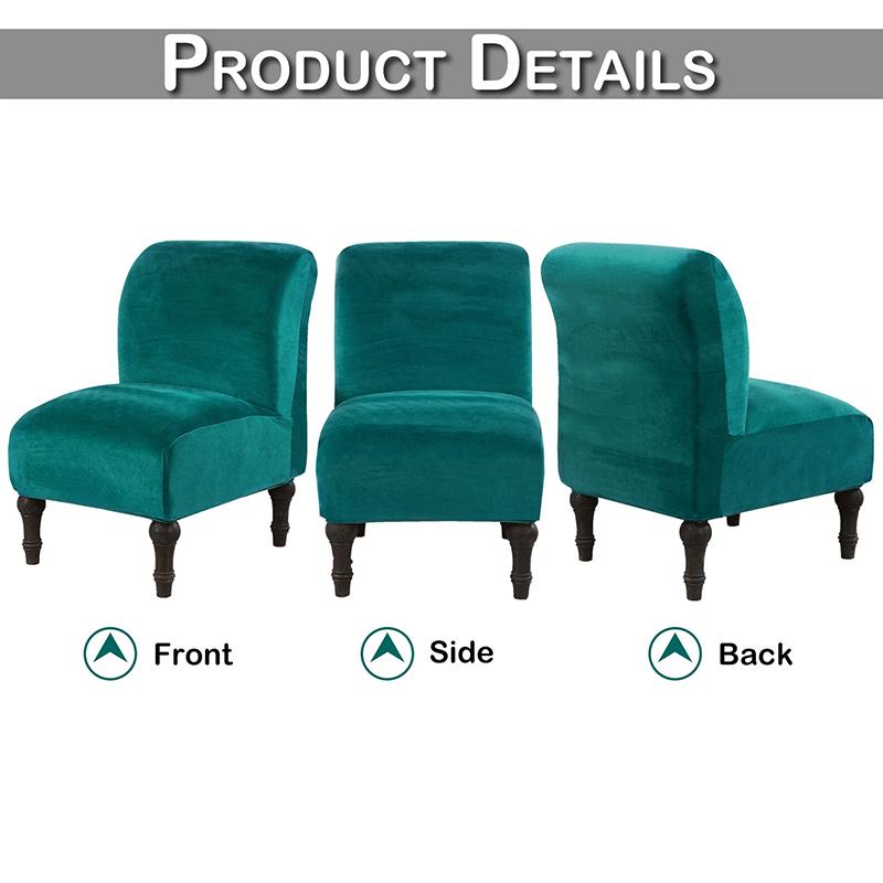 1Pc Solid Color Fashion Armless Accent Chair Cover DIY Polyester Fiber Stretch Slipcovers Protector Velvet Single Sofa covers