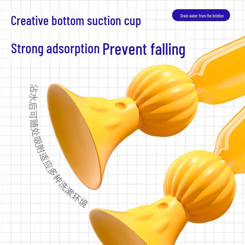 Ultra-Fine Soft Bristle Toothbrush with Stable Base Suction Cup - Thin, Small Head for Home Use