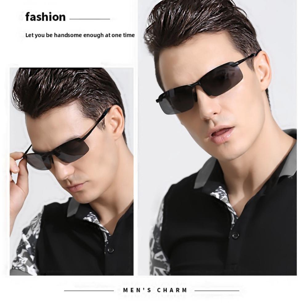 Polarized night vision glasses, color-changing sunglasses, male driver driving glasses, fishing sunglasses, day and night driving glasses