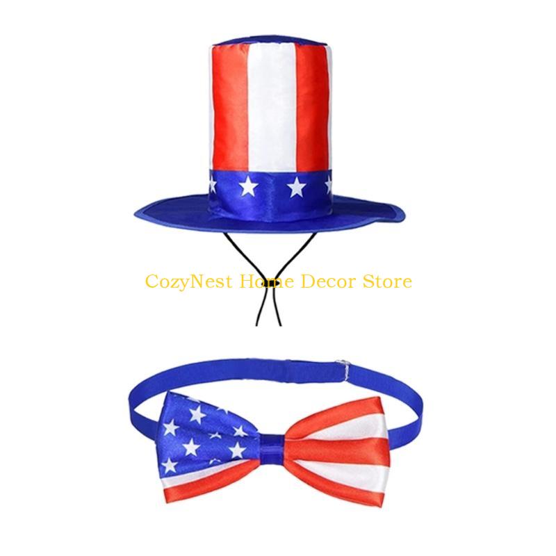 92MF 4th of July Porch Geese Outfit Patriotic Costume Clothing Independence Day Porch