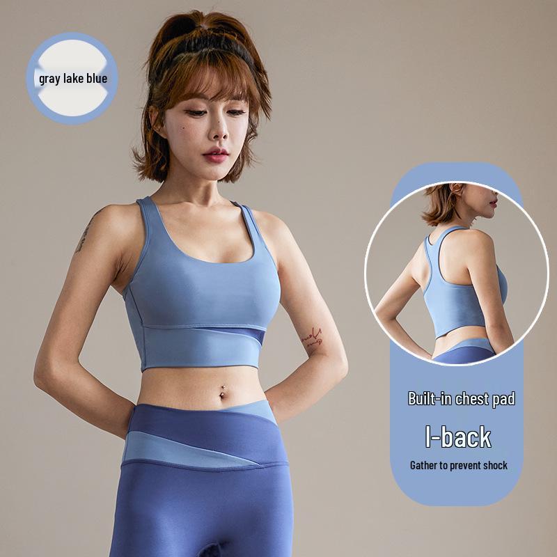 Dámská podzimní jógová souprava: Profesionální nárazuvzdorná sportovní podprsenka a vesta pro fitness a běh