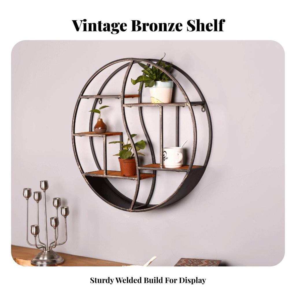 Circular Wall Shelf Decorative Round Sturdy for Office