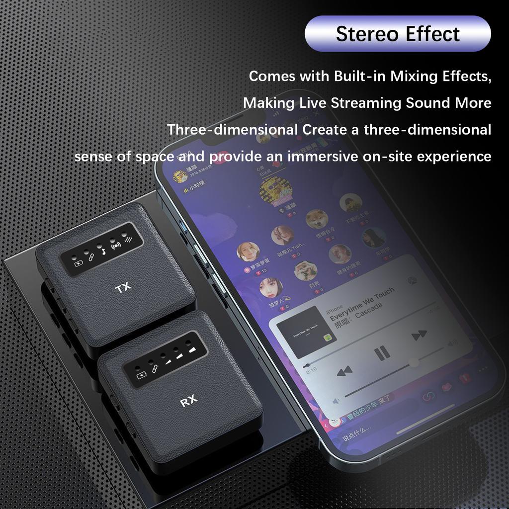 2.4G Wireless Collar Clip Microphone Clip on Microphone Mic Transmitter and Receiver with Clip Portable Rechargeable