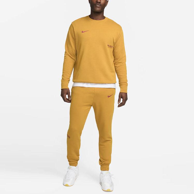 Nike Paris Saint-Germain Besticktes Logo Rundhals-Sweatshirt Herren Sweatshirt Gold DX8786-727