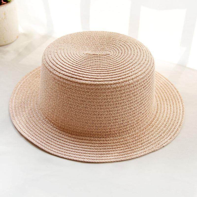 Parent-child Handmade British Hat Summer Women's Sunscreen Straw Hat Flat Top Top Hat Hat Embryo Various Styles of Hat Embryo