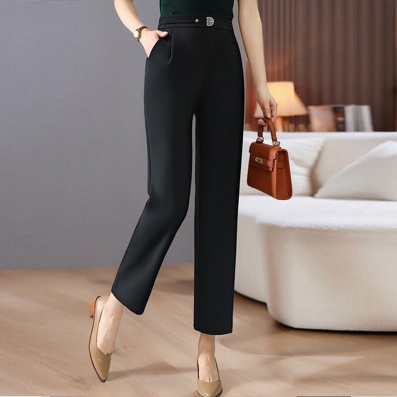 Pasiter Women s Elastic Waist Slim-Fit Trousers XXL