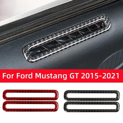 Pour Ford Mustang GT 2015- Accessoires de Voiture Fibre de Carbone Auto Porte Latérale Dégivreur Sortie d'Air Cadre Autocollant Garniture Intérieure