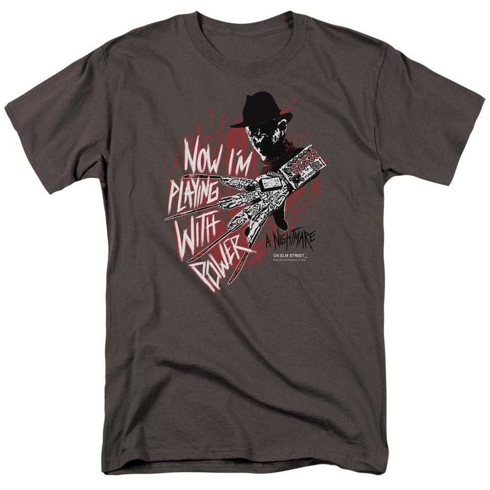 Nightmare On Elm Street - Playing With Power - Adult Unisex T-Shirt - Gray XL