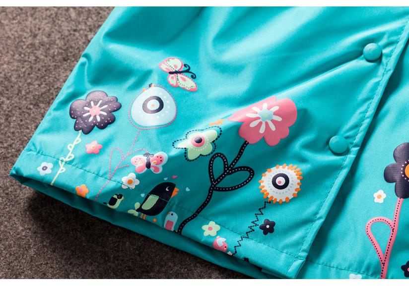 Girls' Cute Flower Windproof Waterproof Hooded Jacket - Kids Spring/Autumn 2016 Collection