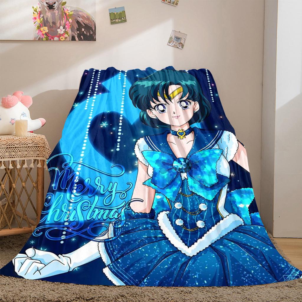 Japanischer Anime niedliches Cartoon-Thema Sailor Moon Tsukino Usagi Decke geeignet für Heimbetten, Sofabezüge, Büro-Nickerchen, Outdoor-Warme Decken O15
