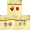 Geometric Heart Dangle Earrings With Water Diamond For Evening Party And Gift For Women