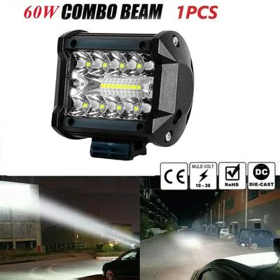 NEW 1PCS 60W Offroad LED Work Light 12V Spot Flood Combo Pods For SUV ATV Truck Boats Car LED Headlights Fog Lamps Accessories