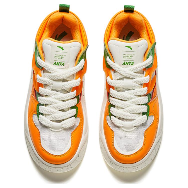 Anta Comfortable Thick Sole Non-Slip Wear-Resistant Height Increasing Low-Top Sneakers Men Sneakers Orange 112428091-1